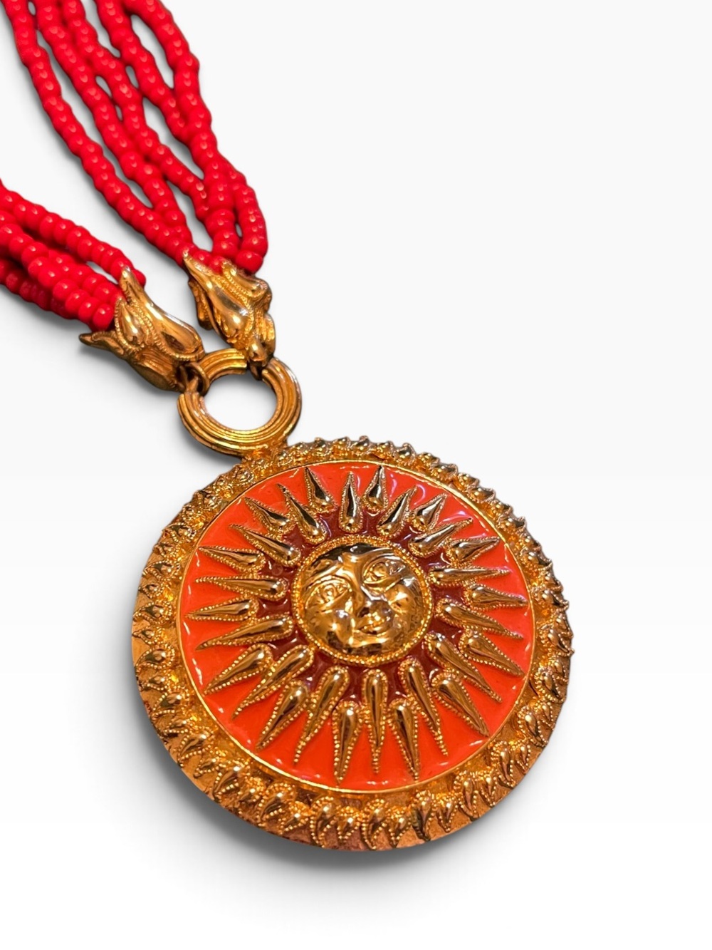 1980’s Bob Mackie Sun Goddess Celestial Medallion Pendant Necklace - Picture 5 of 10